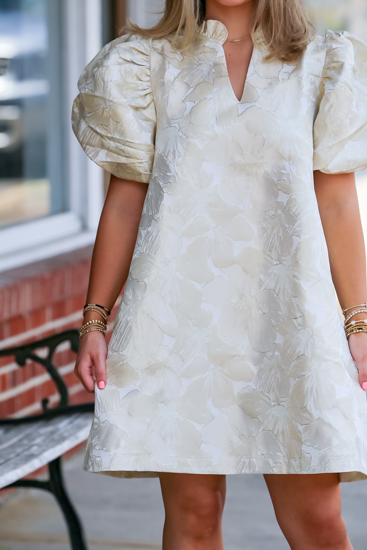 The Skylar Bloom Dress in Champagne