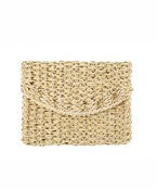 Woven Metallic Straw Clutch