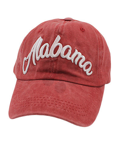 "Alabama" Embroidered Cap-Burgundy