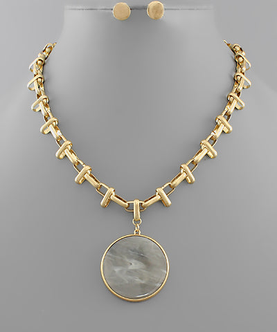 Acrylic Disc Chain Necklace