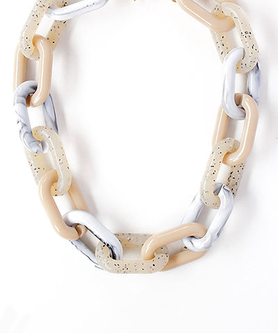 Acrylic Link Necklace- Ivory