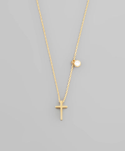 Cross & Crystal Necklace