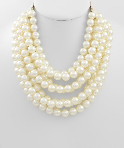 7 Row Beaded layer Pearl Necklace