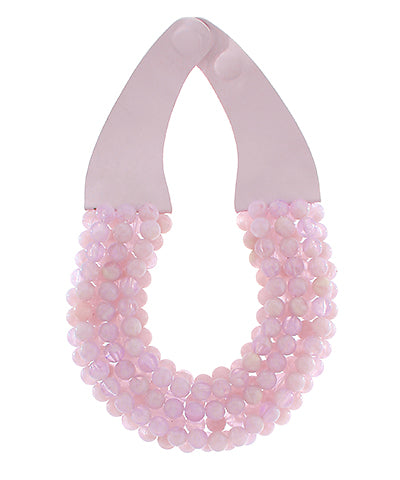 Pink Gemstone Beaded Necklace