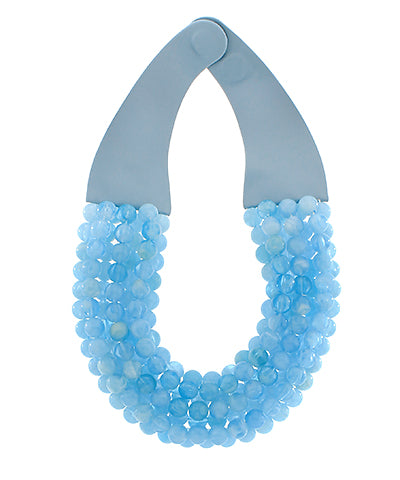 Sky Blue Gemstone Beaded Necklace