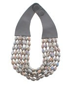 Glass Beaded Necklace-Grey