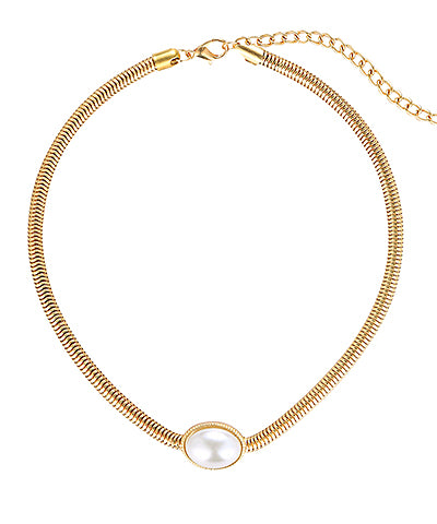 Pearl & Snake Chain Choker