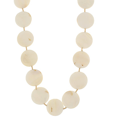 Disc Bead Necklace-Cream