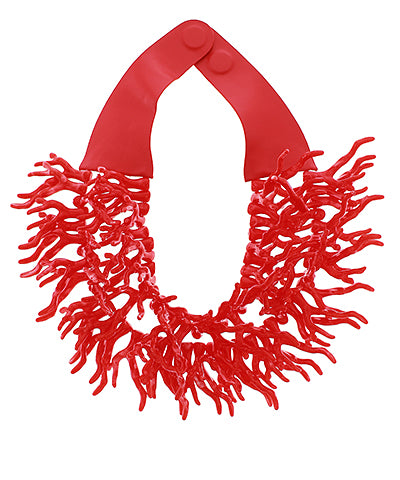 Coral Reef Bib Necklace-Red