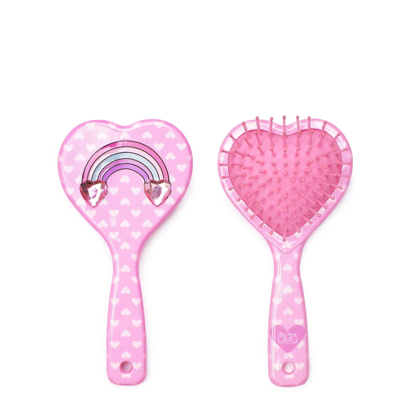 Rainbow Heart-Shaped Hairbrush