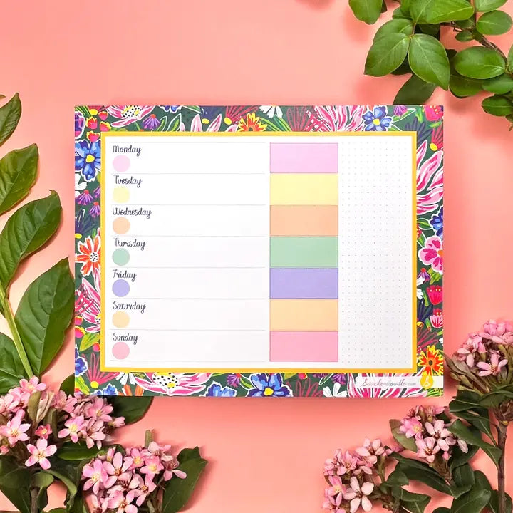 Bright Garden Floral • Weekly Planner Notepad