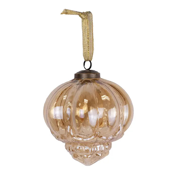 Varese Glass Ornament Gold 4"