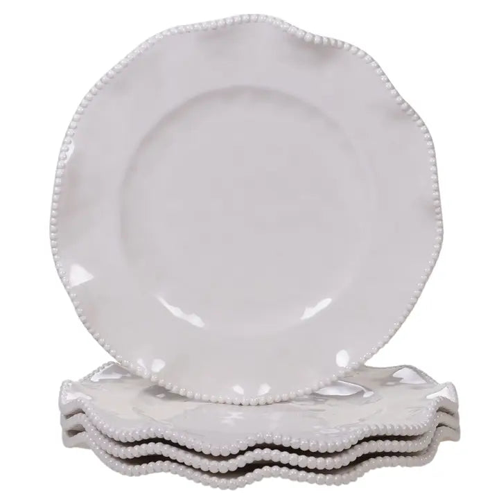 Perlette Cream Melamine Dinner Plate 11 in