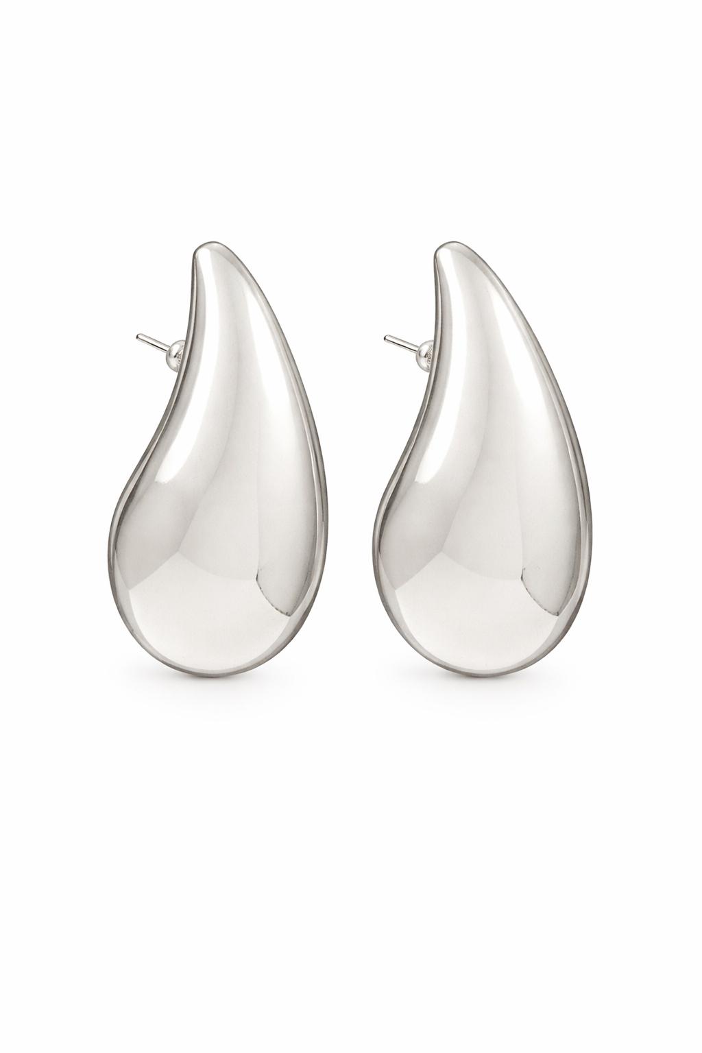 Silver Teardrop Statement Earrings