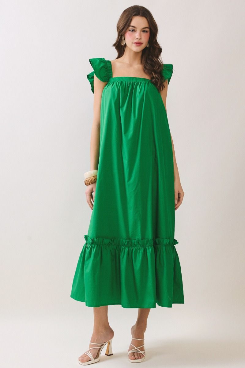 The Sweet Breeze Dress-Green Medium