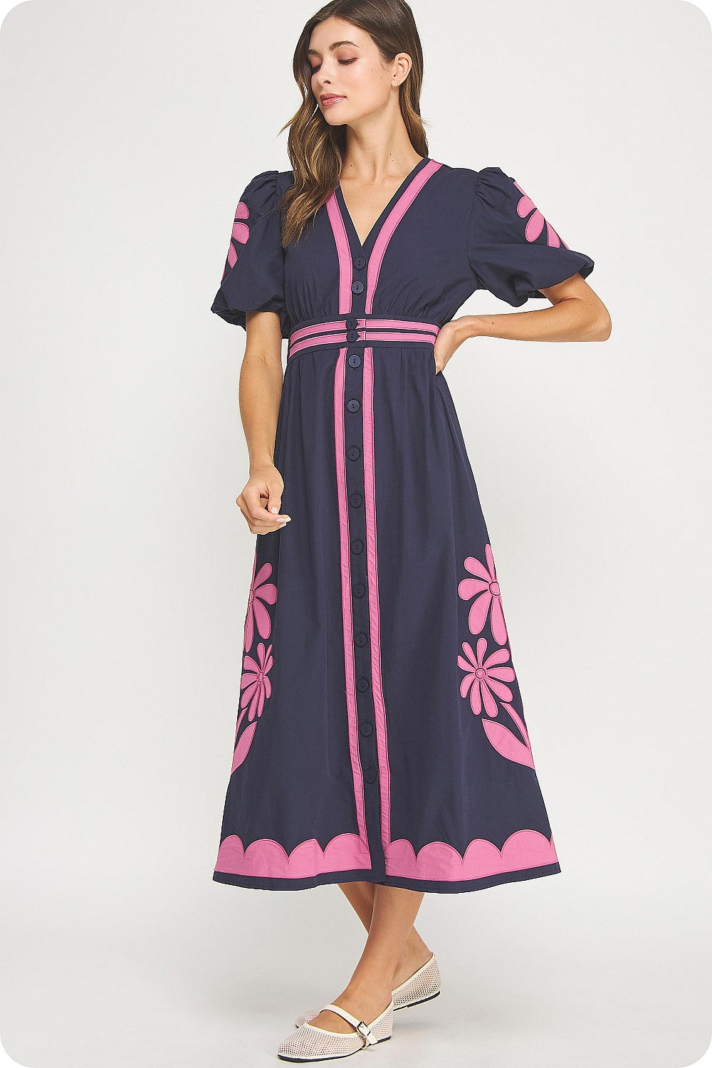 The Navy Bloom Midi