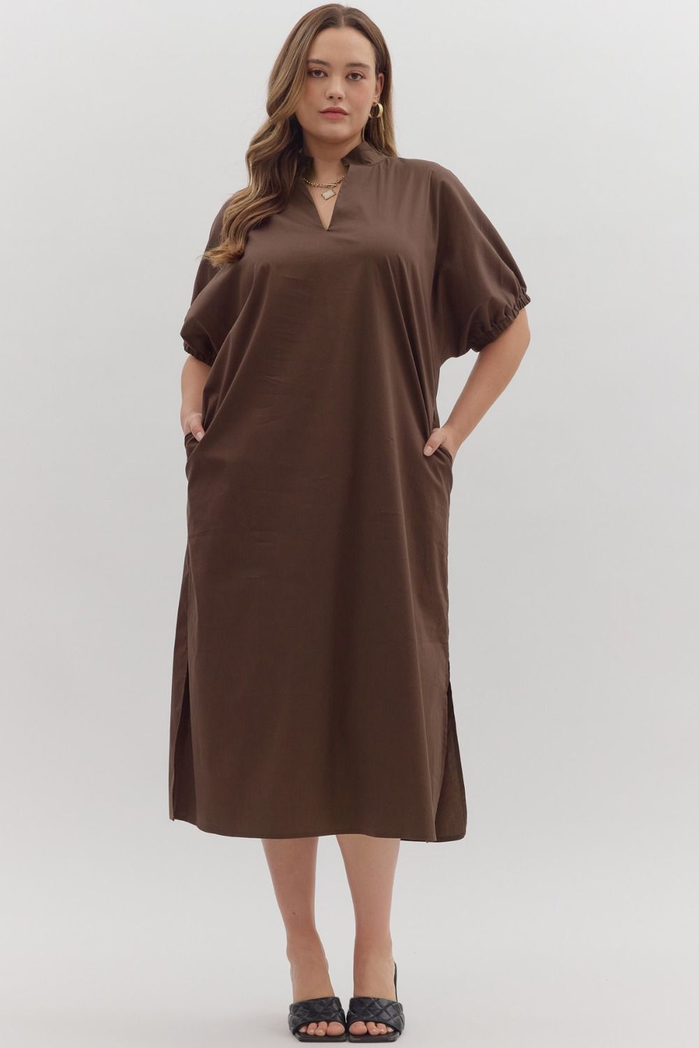 The Camden Midi in Brown-Curvy