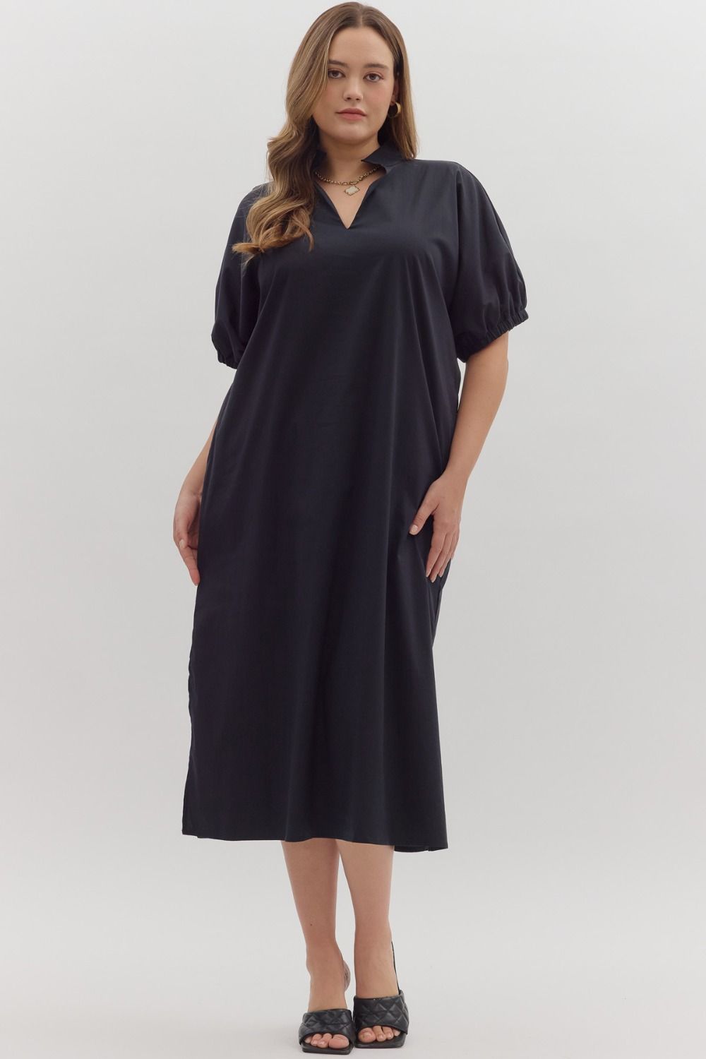 The Camden Midi in Black-Curvy