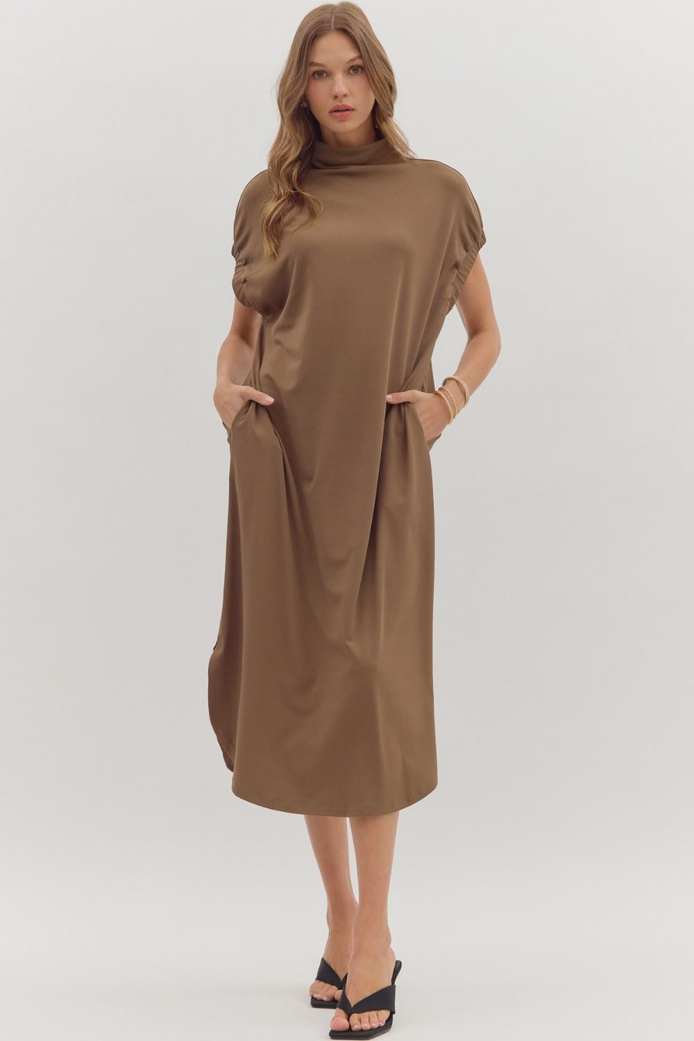 The Carter Midi Dress in Mocha