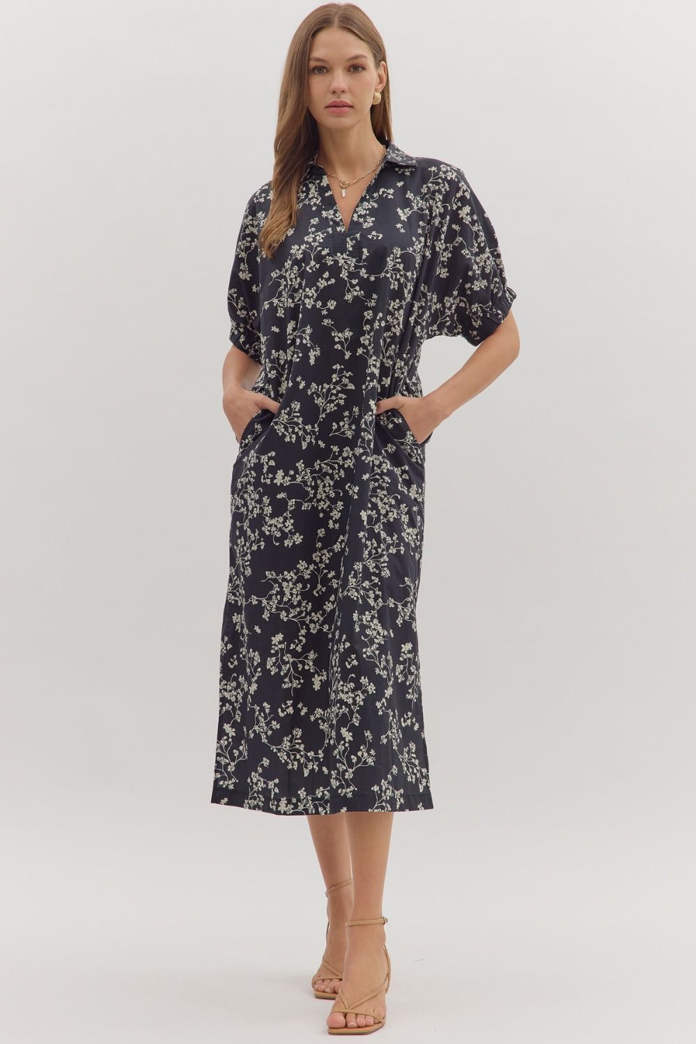 The Hollis Midi Dress-Black