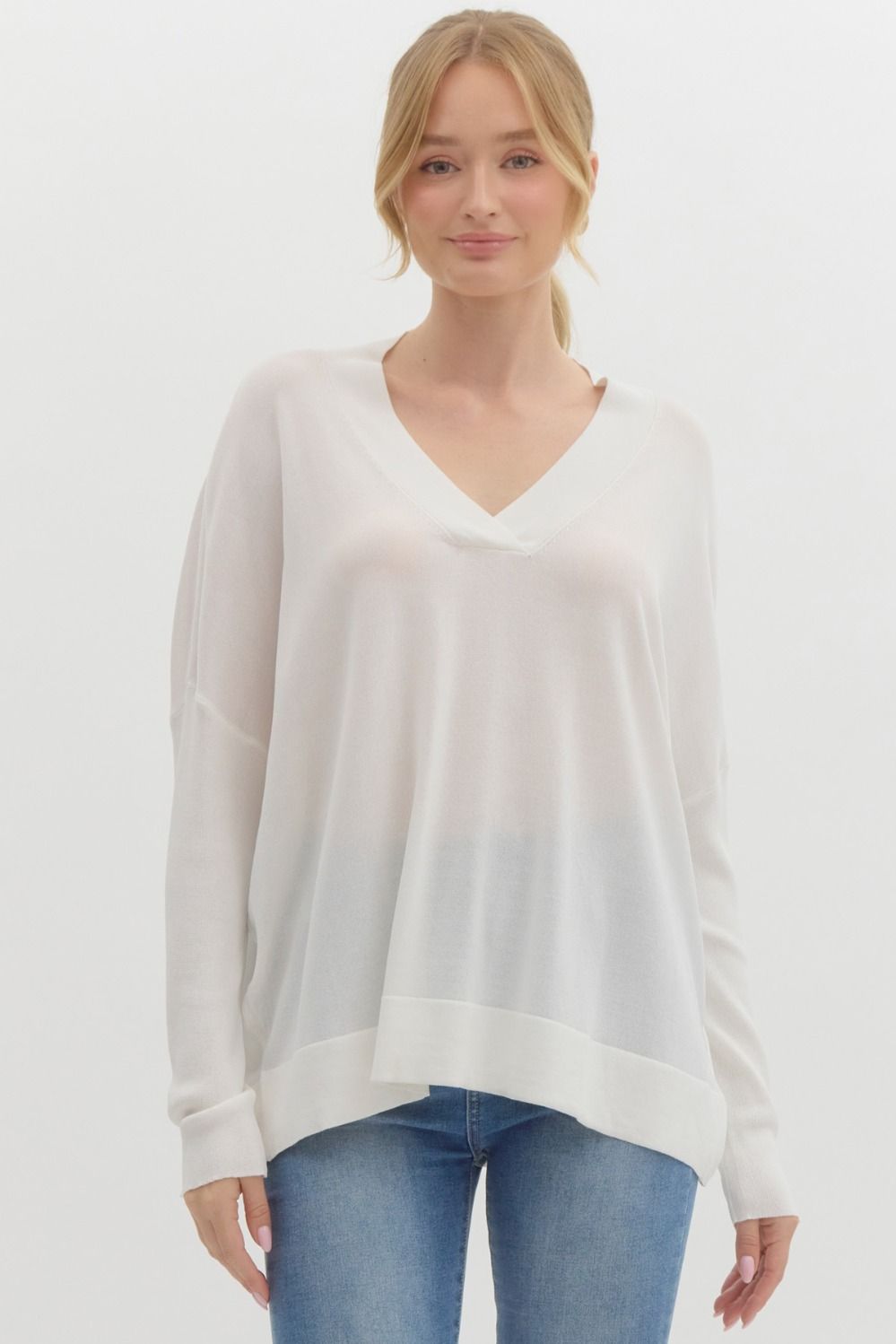 The Kelly Sweater in White