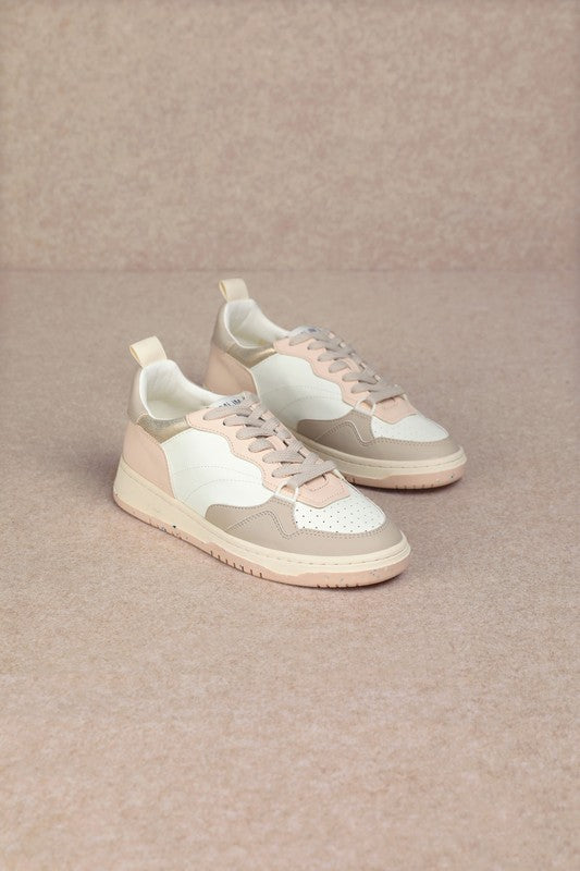 The Paige Sneaker in Pink & White