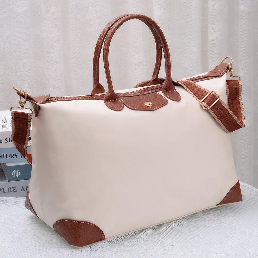 Marisa Nylon Duffel/Weekender Bag in Ivory