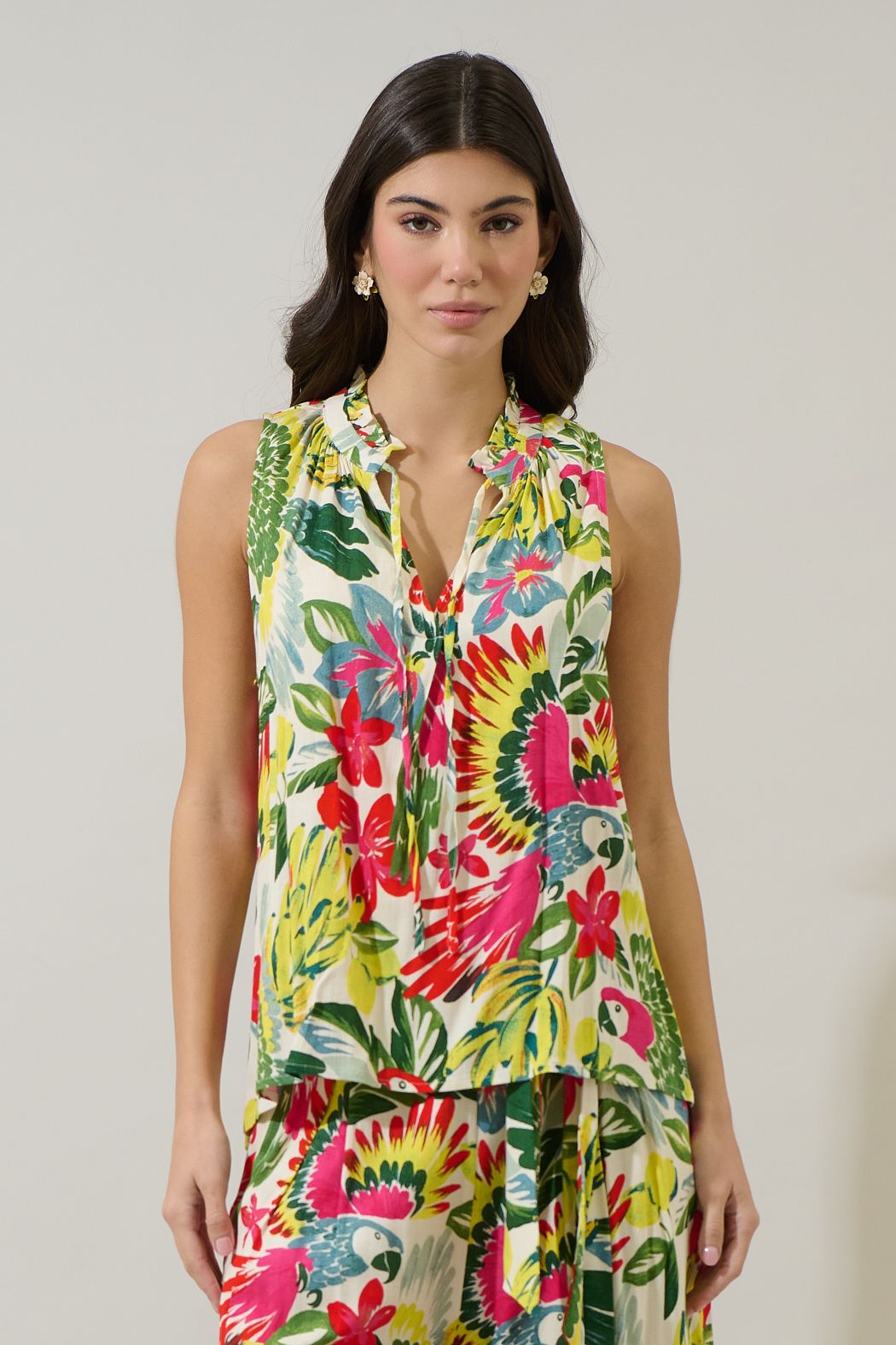 Wissa Tropical Sleeveless Blouse