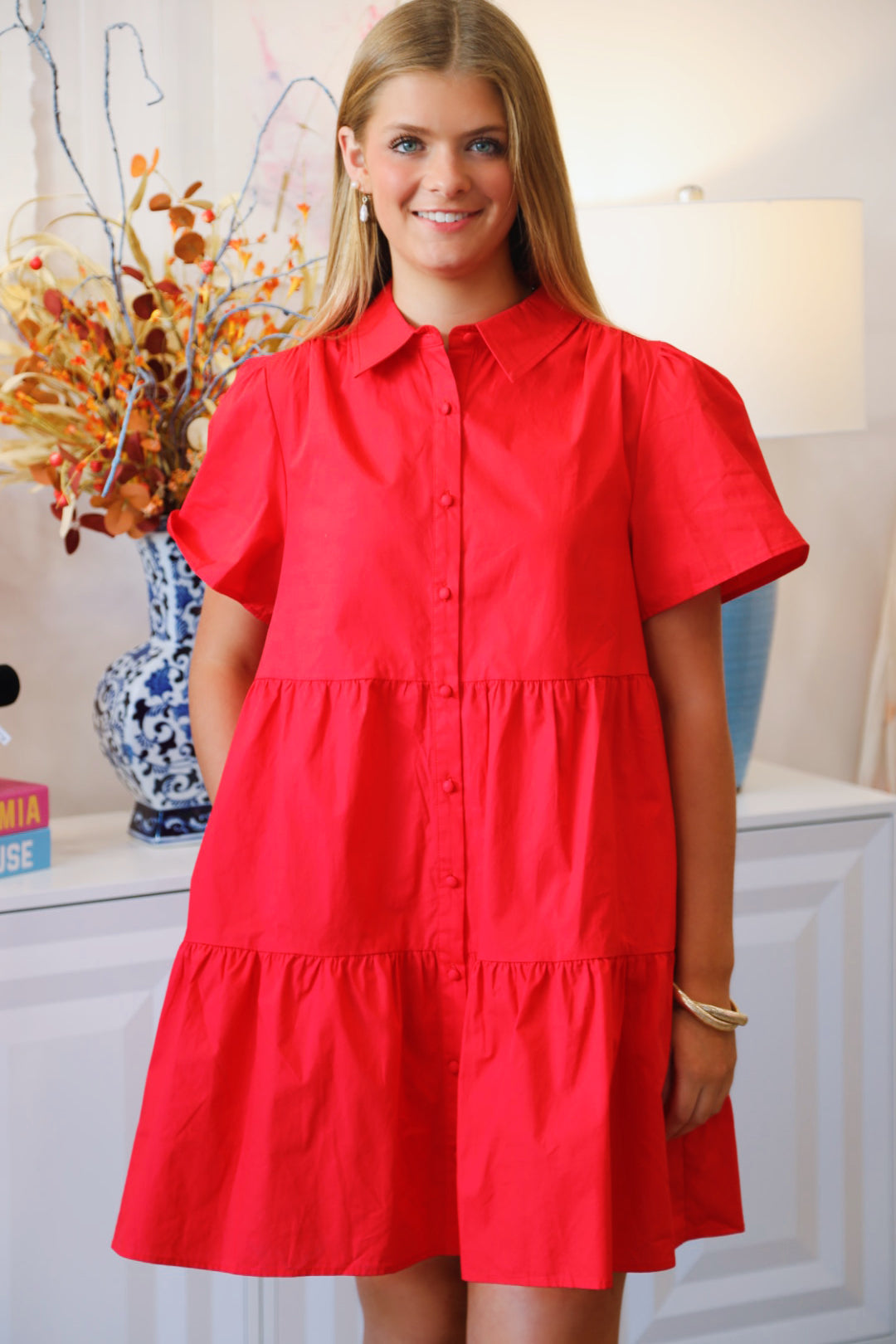 The Xia Poplin Tiered Mini Dress