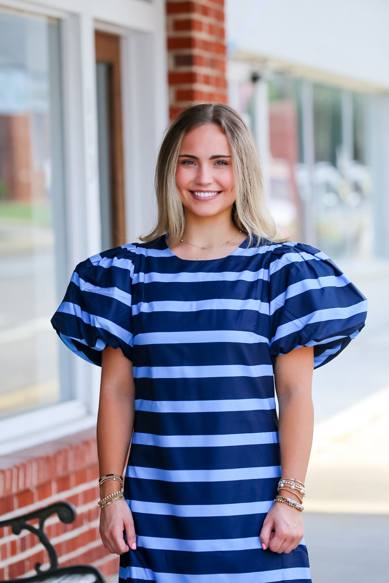 Seaside Society Dress in Navy/Blue