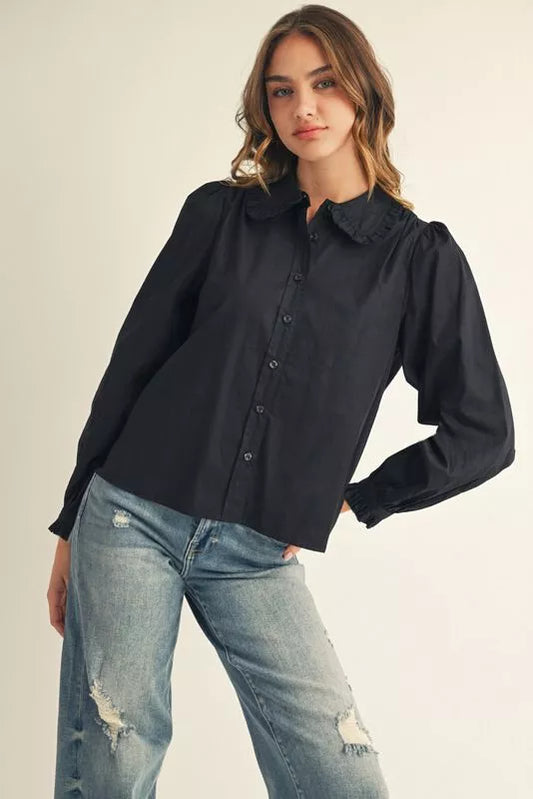 The Sweet Caroline Blouse-Black