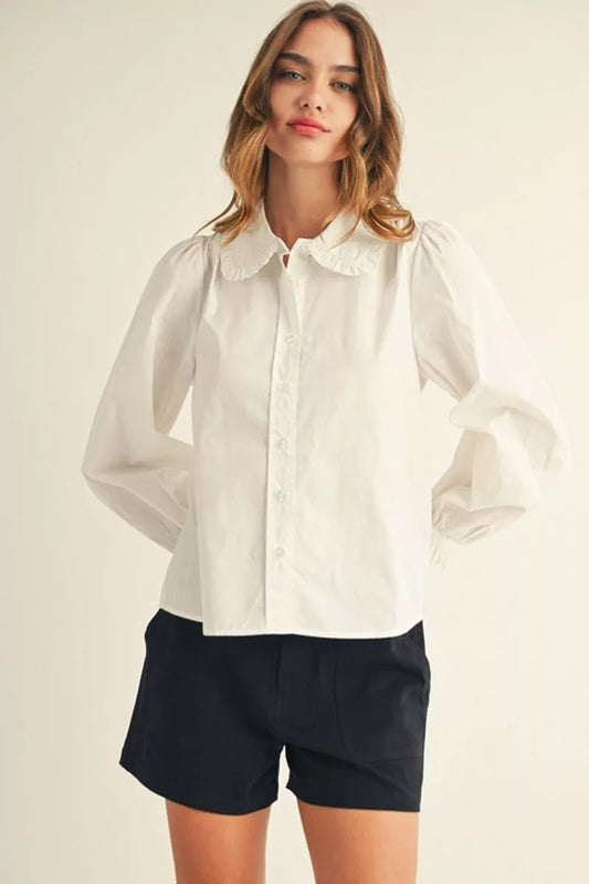 The Sweet Caroline Blouse-White