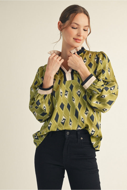 The Olive Diamond Top