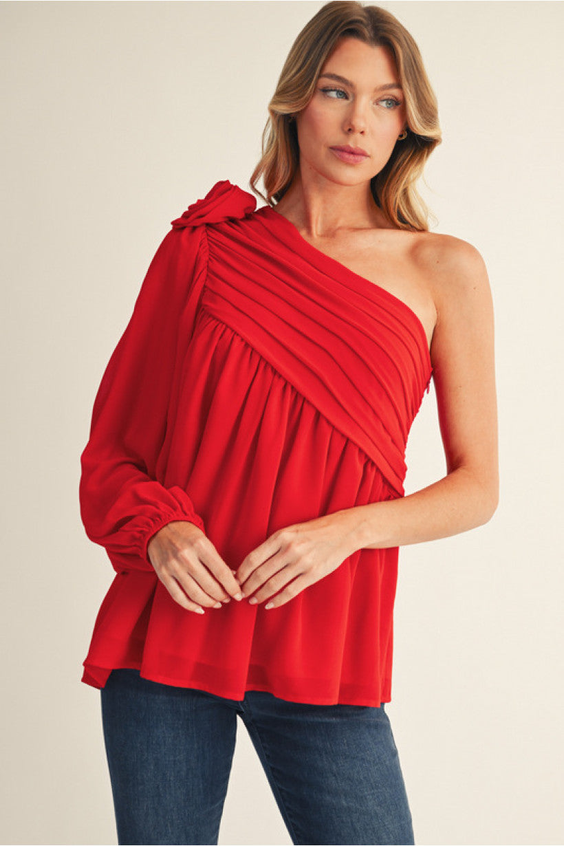 The Juliette One-Shoulder in Red