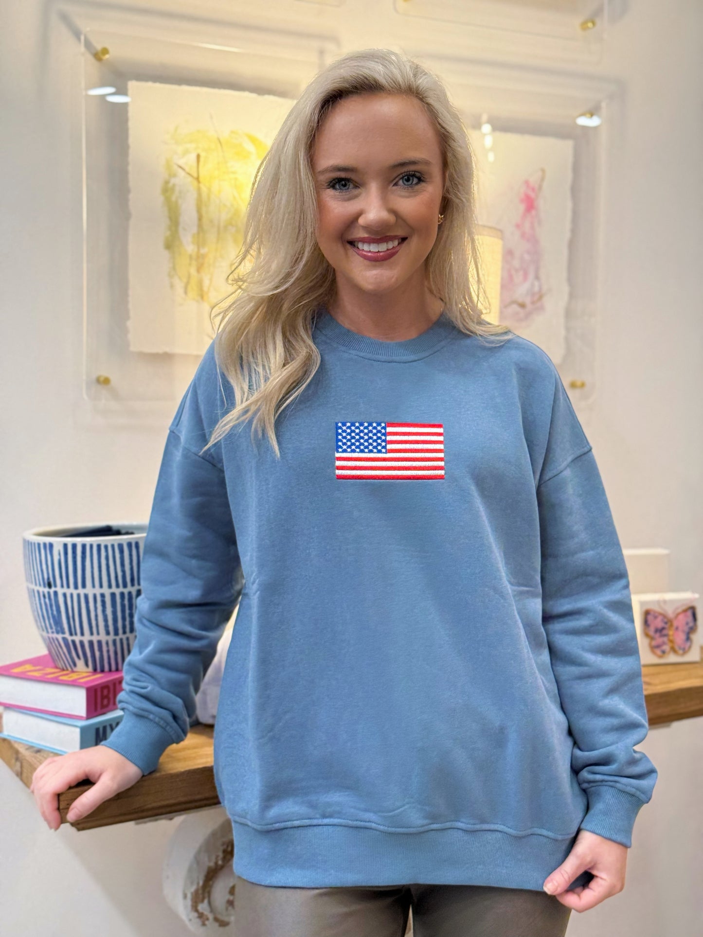 The Patriot sweatshirt in Denim