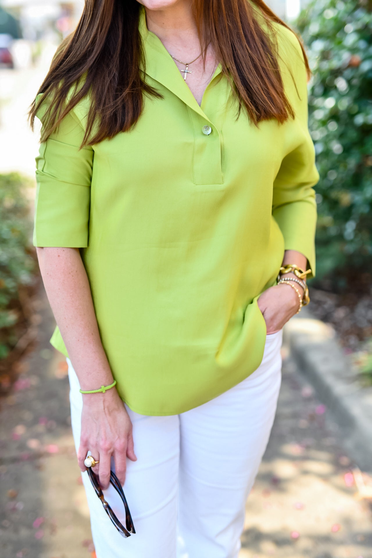 The Blair Top in Lime