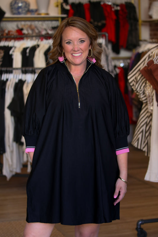 The Victory Zip Dress-Black