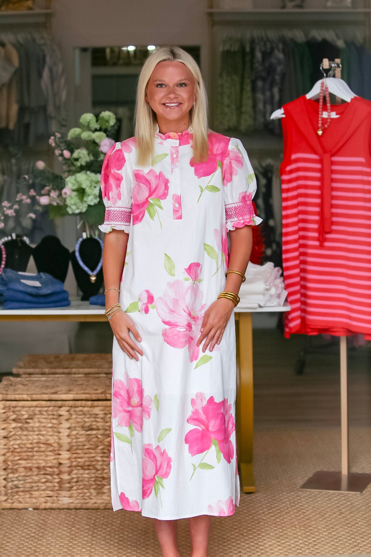 The Petal Parade Dress in White