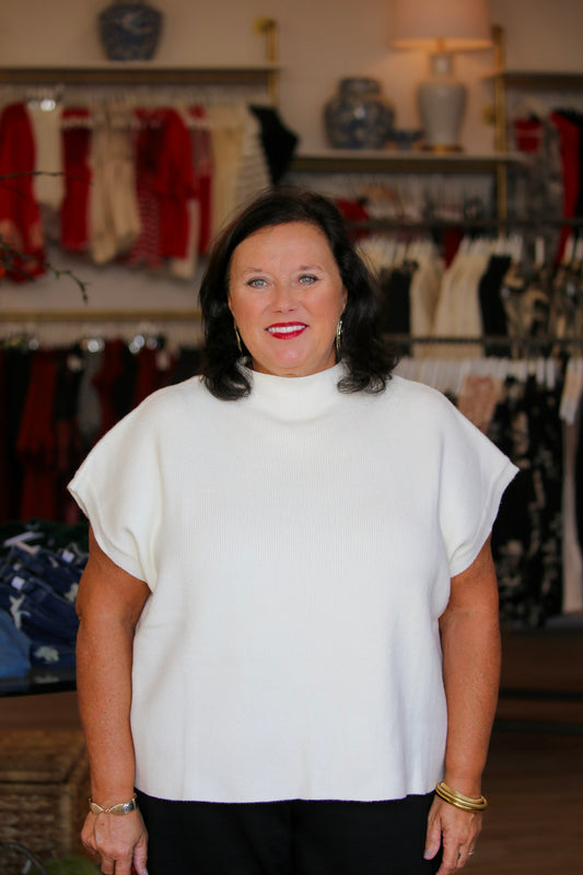 The Harper Sweater Vest-Ivory
