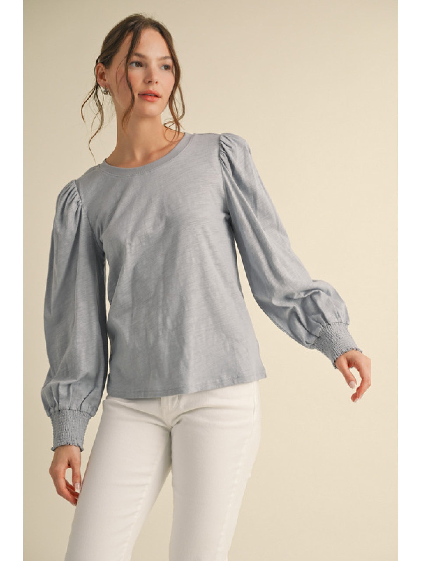 The Remi Cotton Top in Grey