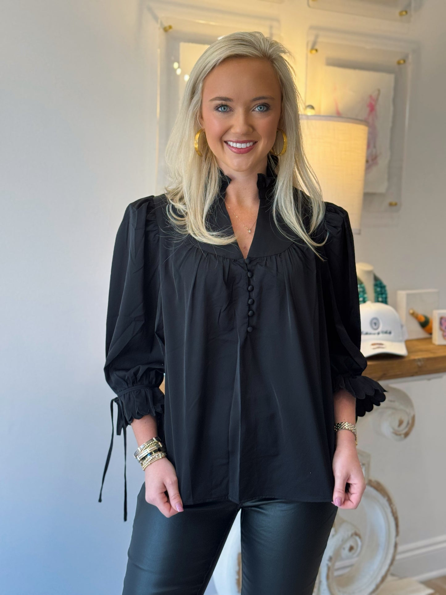 The Frances Blouse in black