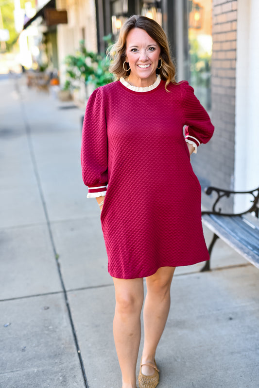 The Classic Darling Dress in Burgundy