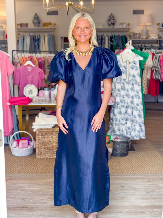 The Evening Elegance Maxi- Navy