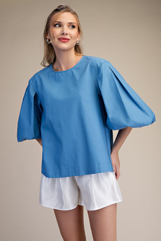 The Blair Boxy Top in Blue