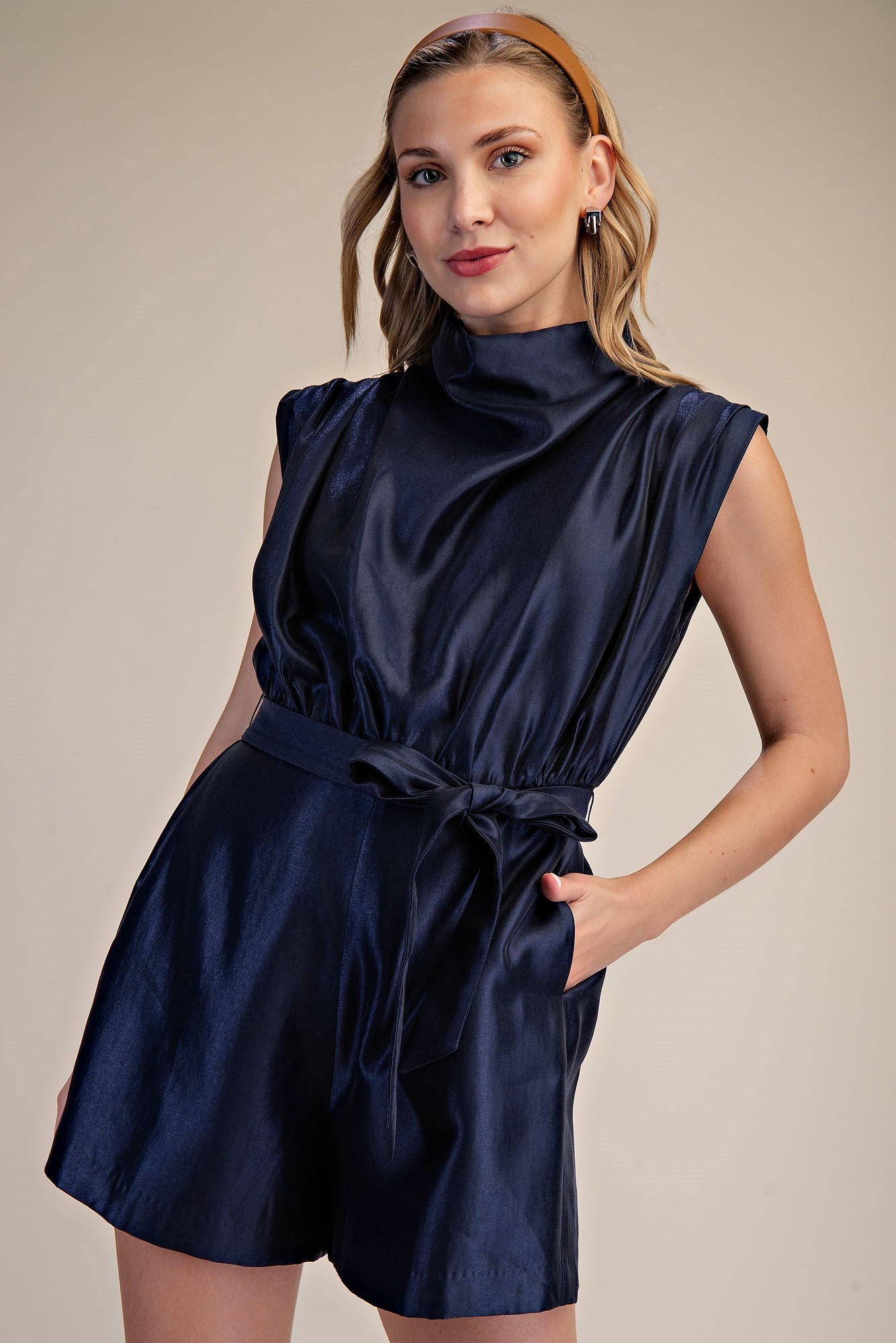 The Luxe Romper in Navy