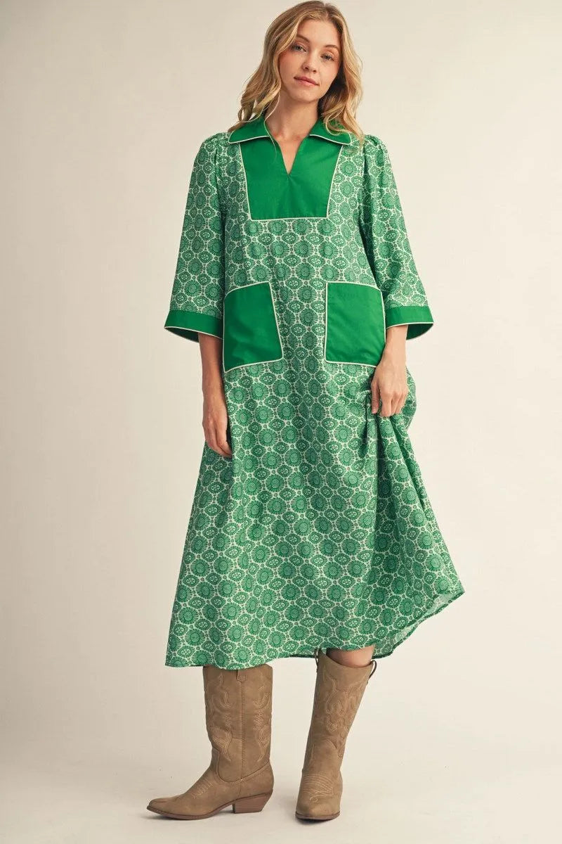 The Merritt Dress in Green