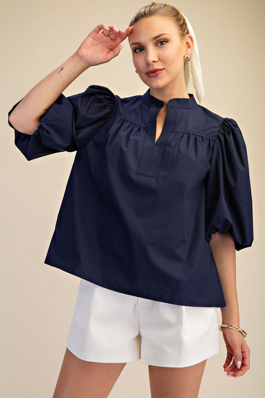 The Laurel Blouse in Navy