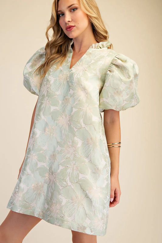 The Everly Bloom Dress-Sage