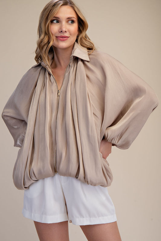 The Luxe Drift Top in Taupe