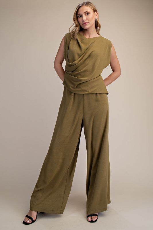 The Effortless Muse Jumpsuit-Olive